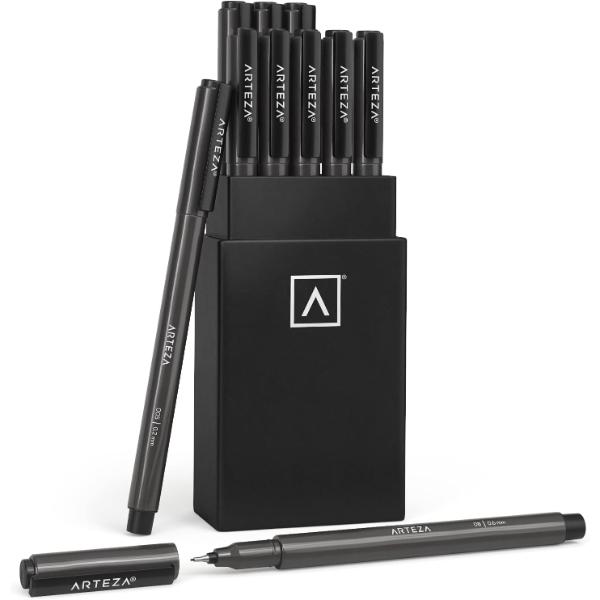 Micro Line Pen, Black Japanese Ink, Assorted Nibs- Set of 10