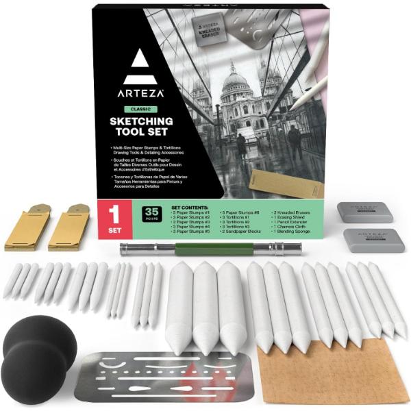 Drawing & Detailing Accessory Tools - 35 Piece Set