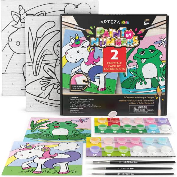 Kids Paint by Numbers Kit, Unicorn & Frog