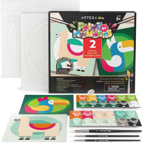 Kids Paint by Numbers Kit, Kids Land Animals