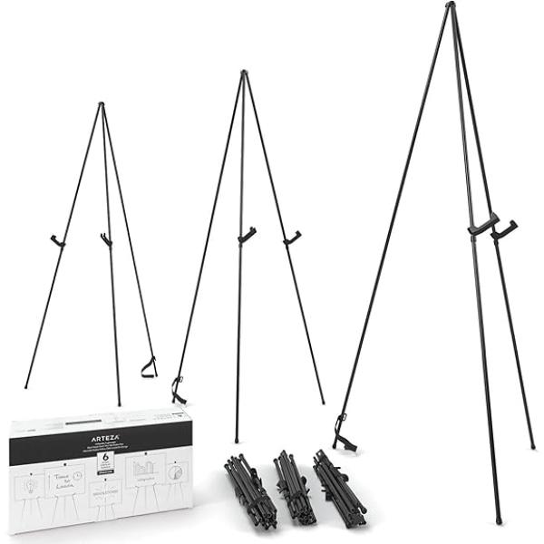 Display Easel, Black Steel, 63" - Pack of 6