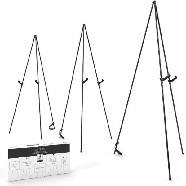 Display Easel, Black Steel, 63" - Pack of 3