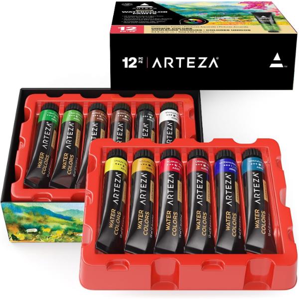 Watercolor Artist Paint, 12ml Tubes - Set of 24