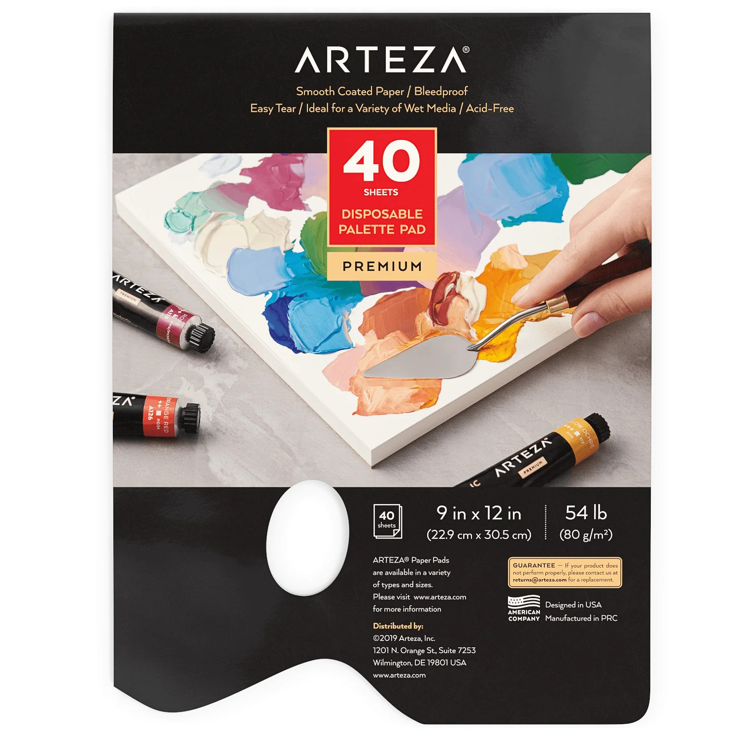 Disposable Palette Pad, 9 x 12 in, 40 Sheets - Pack of 1