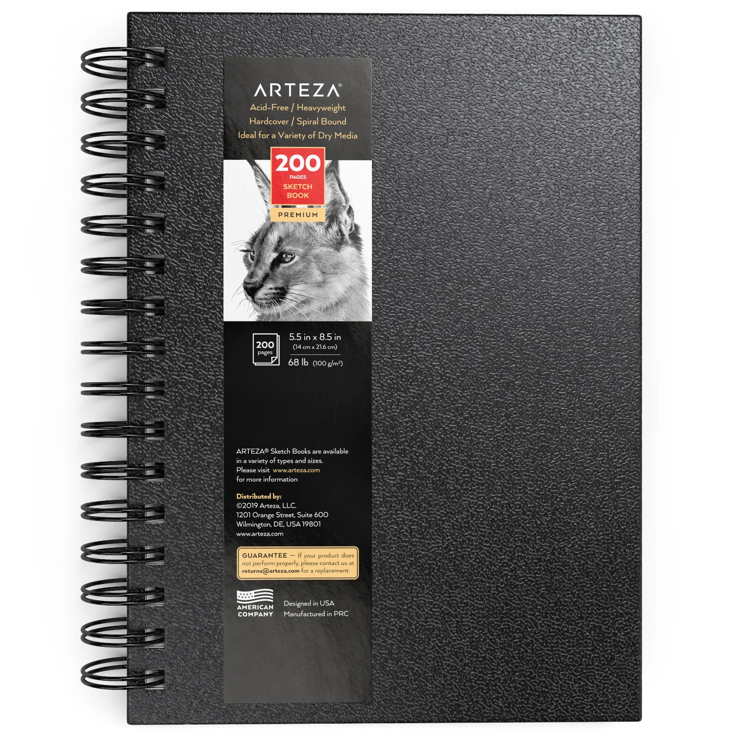 Spiral, Sketch Book Hard Cover , ARTEZA PREM SKETCHBOOK 5.5X8.5 1PK (9115)