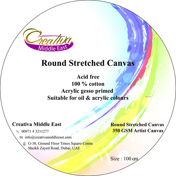 CREATIVA ROUND CANVAS 100CM 350GSM 8oz 12X50MM