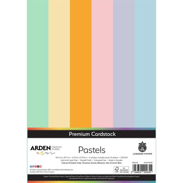 Premium Cardstock Pastels A4 225gsm 24Pack