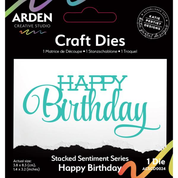Sentiment Series Stacked Happy Birthday Craft Die
