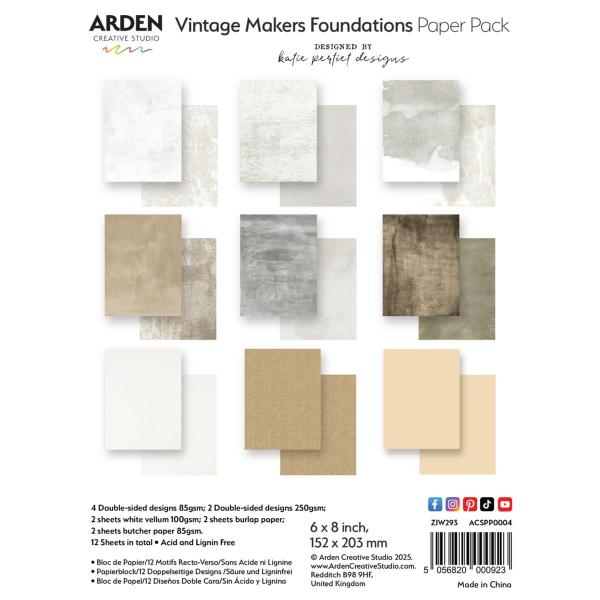 Vintage Makers Foundations 6in x 8in Paper Pack
